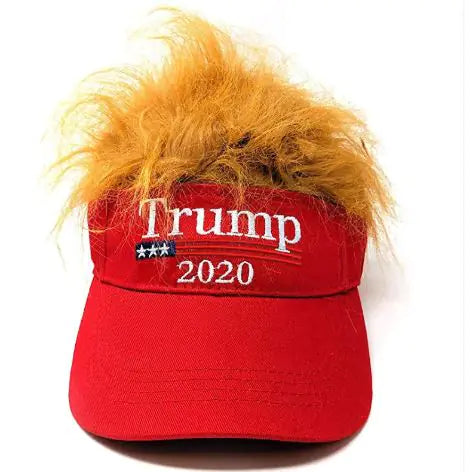 Donald Trump Hat with Synthetic Hair MAGA