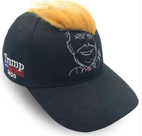 Donald Trump Hat with Synthetic Hair MAGA